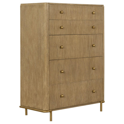 Arini 5-piece California King Bedroom Set Cream and Sand Wash - 224301KWCRM-S5