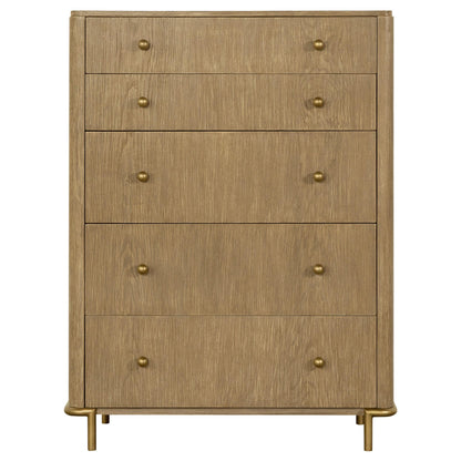Arini 5-piece California King Bedroom Set Cream and Sand Wash - 224301KWCRM-S5