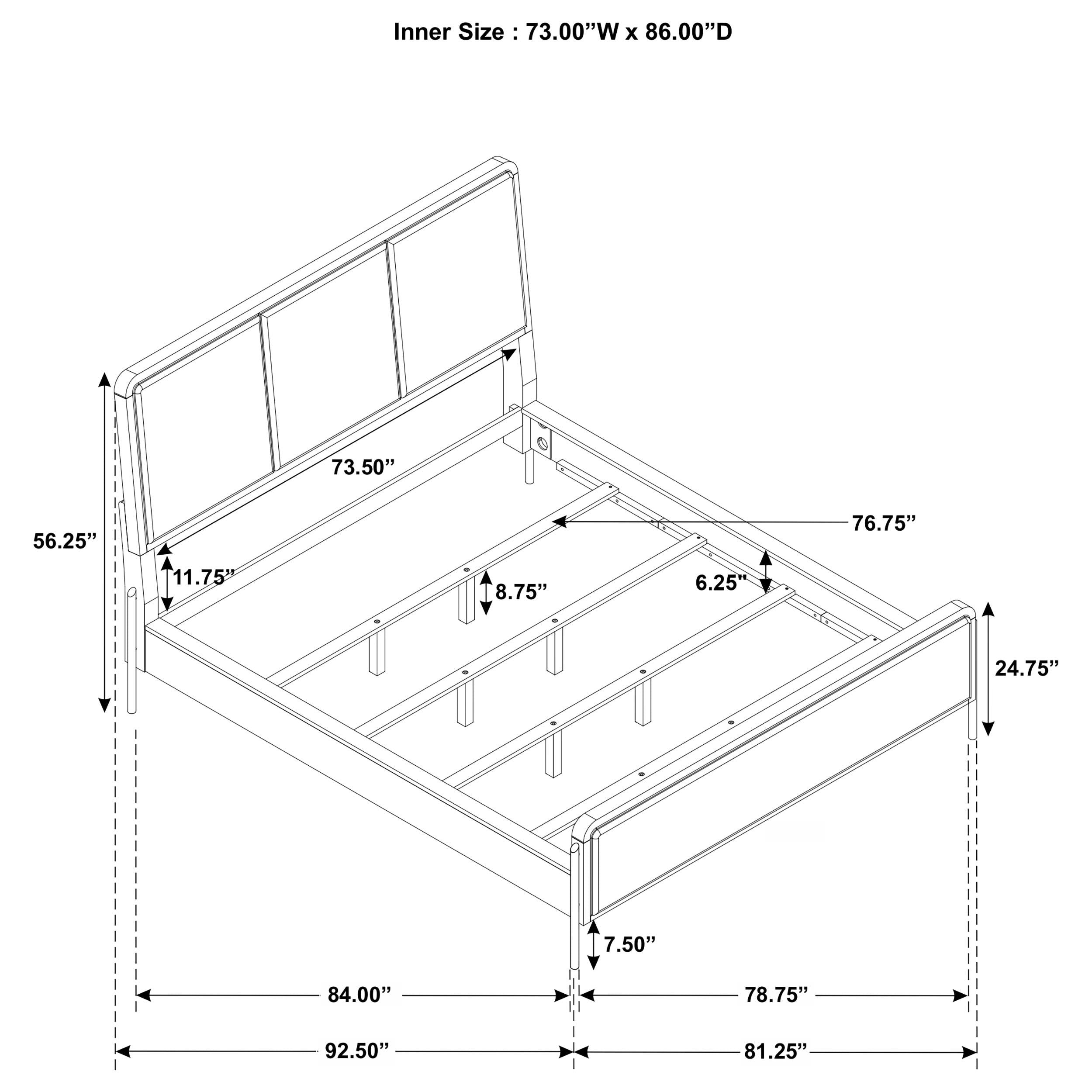 Arini 56-inch California King Panel Bed Cream and Black - 224331KWCRM