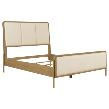 Arini 56-inch California King Panel Bed Cream and Sand Wash - 224301KWCRM