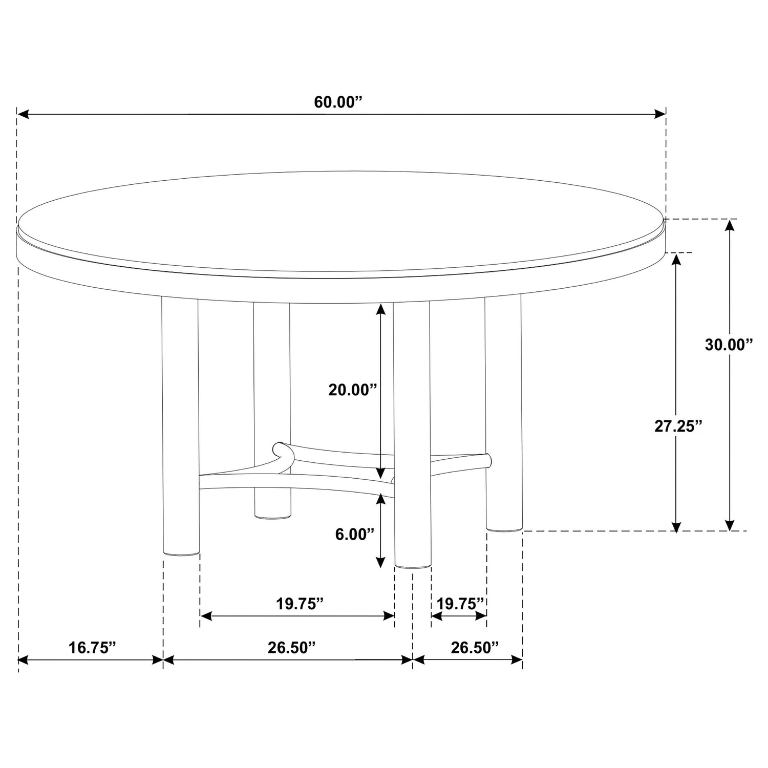 Arini 7-piece Round Dining Room Table Set Sand Wash - 108930-S7W
