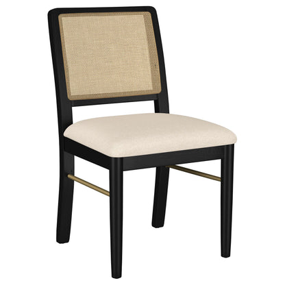 Arini 7-piece Round Dining Table Set Sand Wash and Black - 108930-S7B