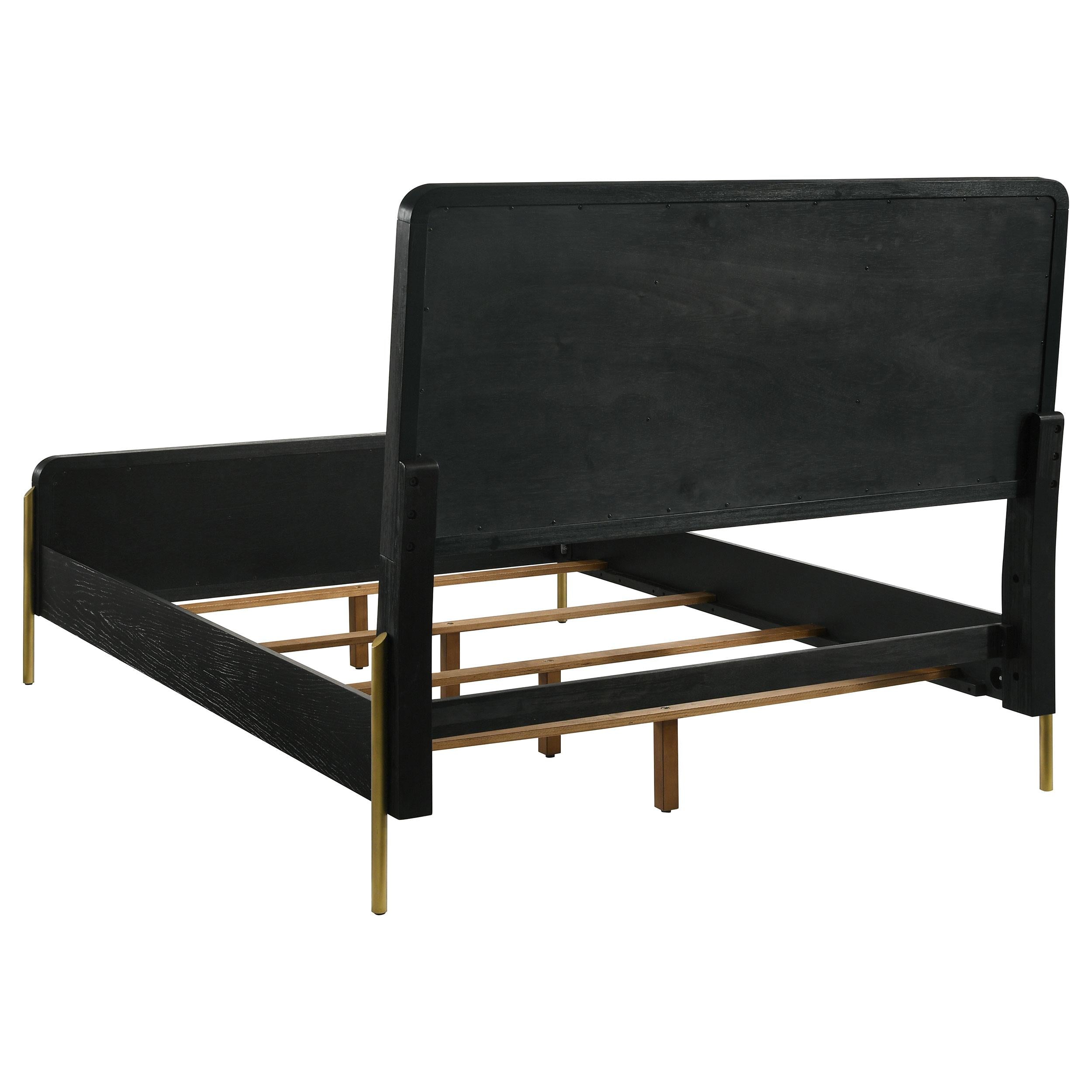 Arini Rattan California King Panel Bed Black and Natural - 224330KW