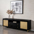 Arini Rattan Cane 2-door TV Stand Media Console Black - 720263