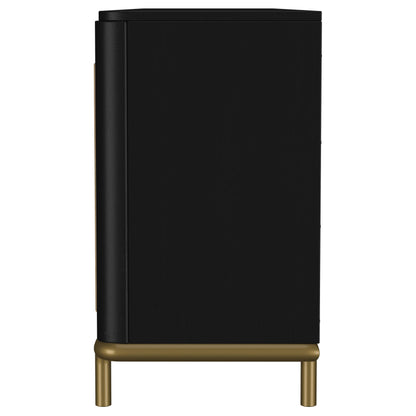 Arini Rattan Cane 2-door TV Stand Media Console Black - 720263