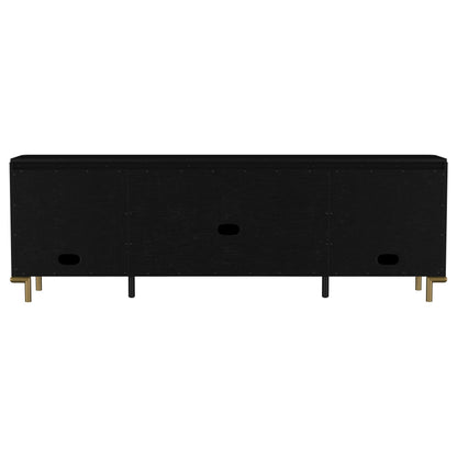 Arini Rattan Cane 2-door TV Stand Media Console Black - 720263