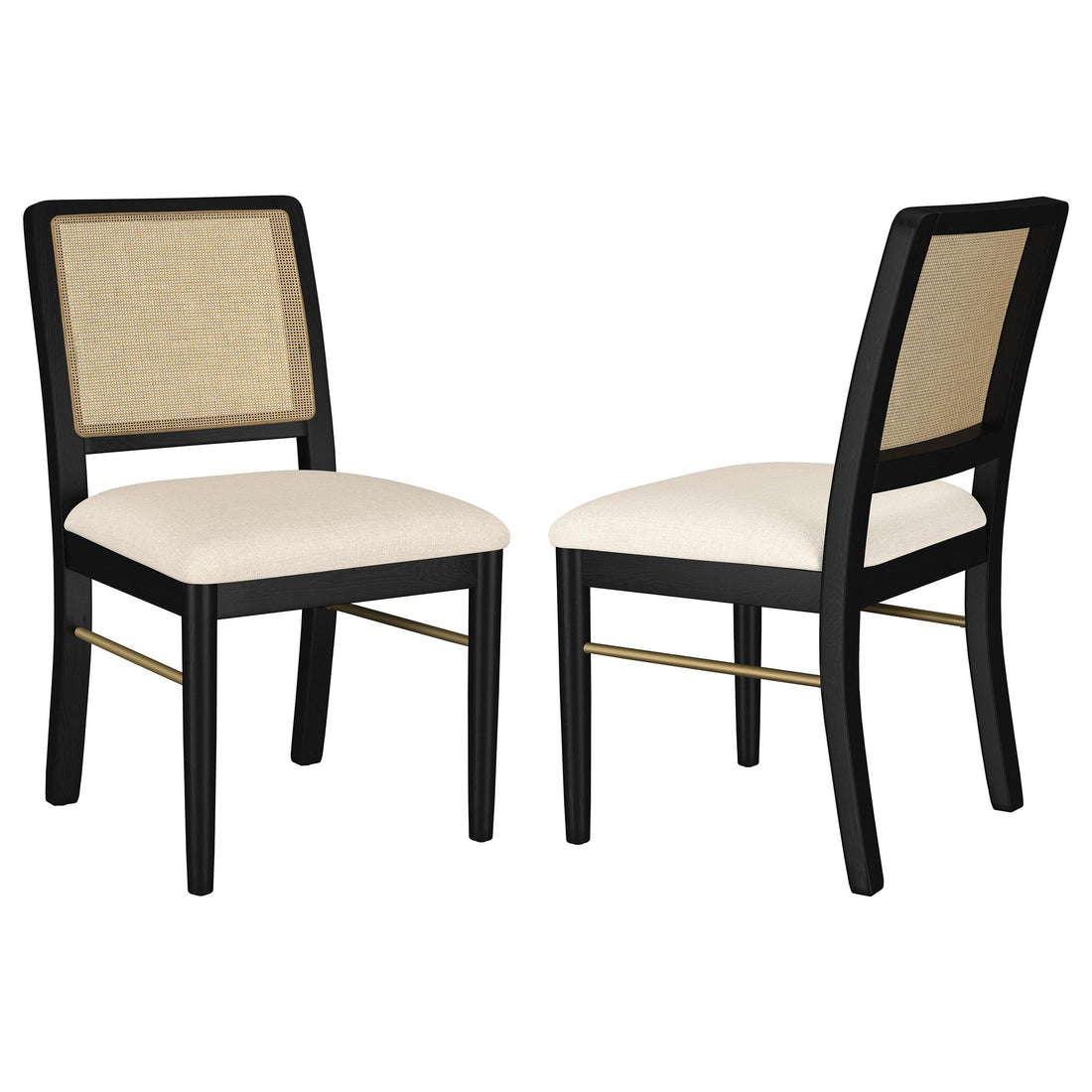 Arini Rattan Cane Dining Side Chair Black - 108932BLK