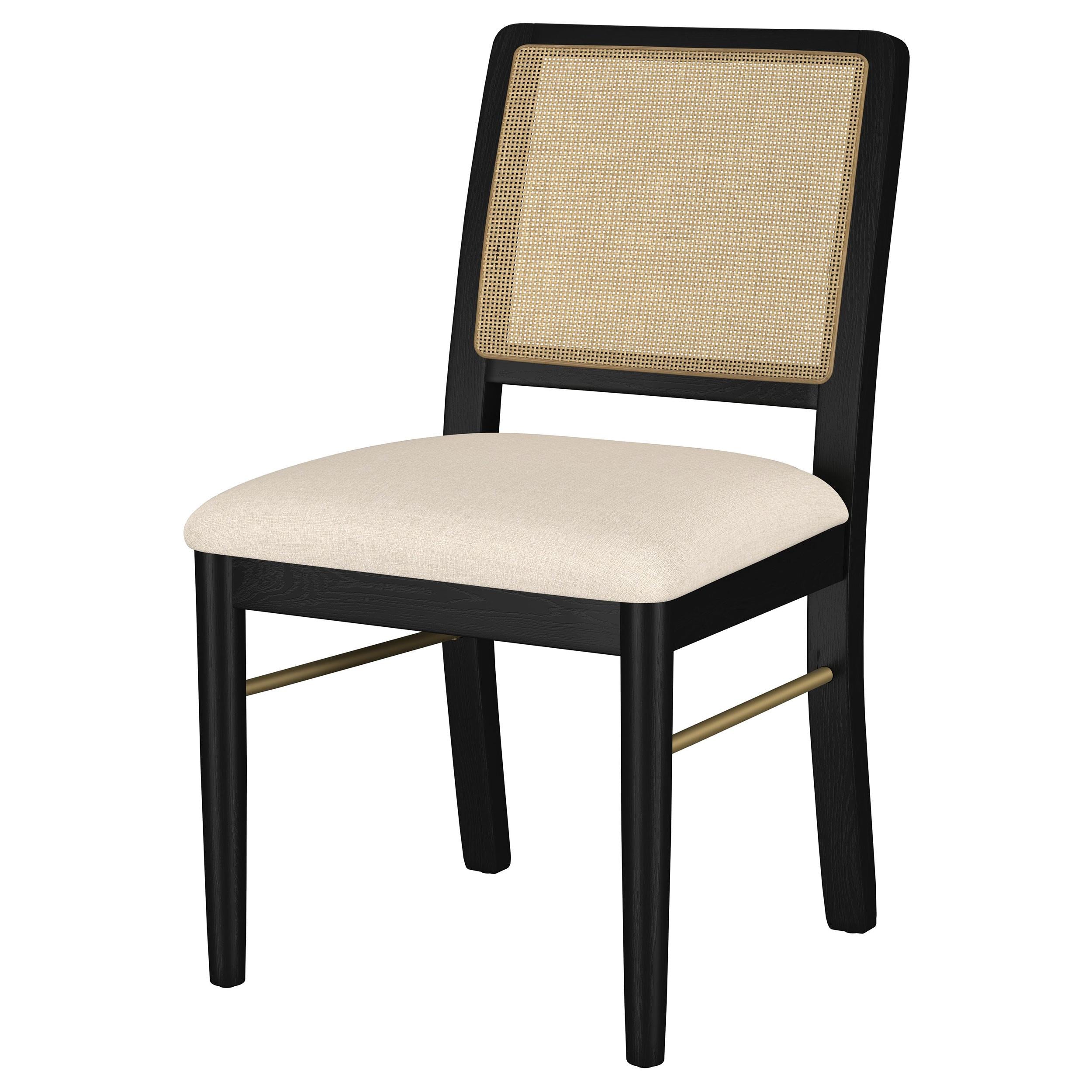 Arini Rattan Cane Dining Side Chair Black - 108932BLK