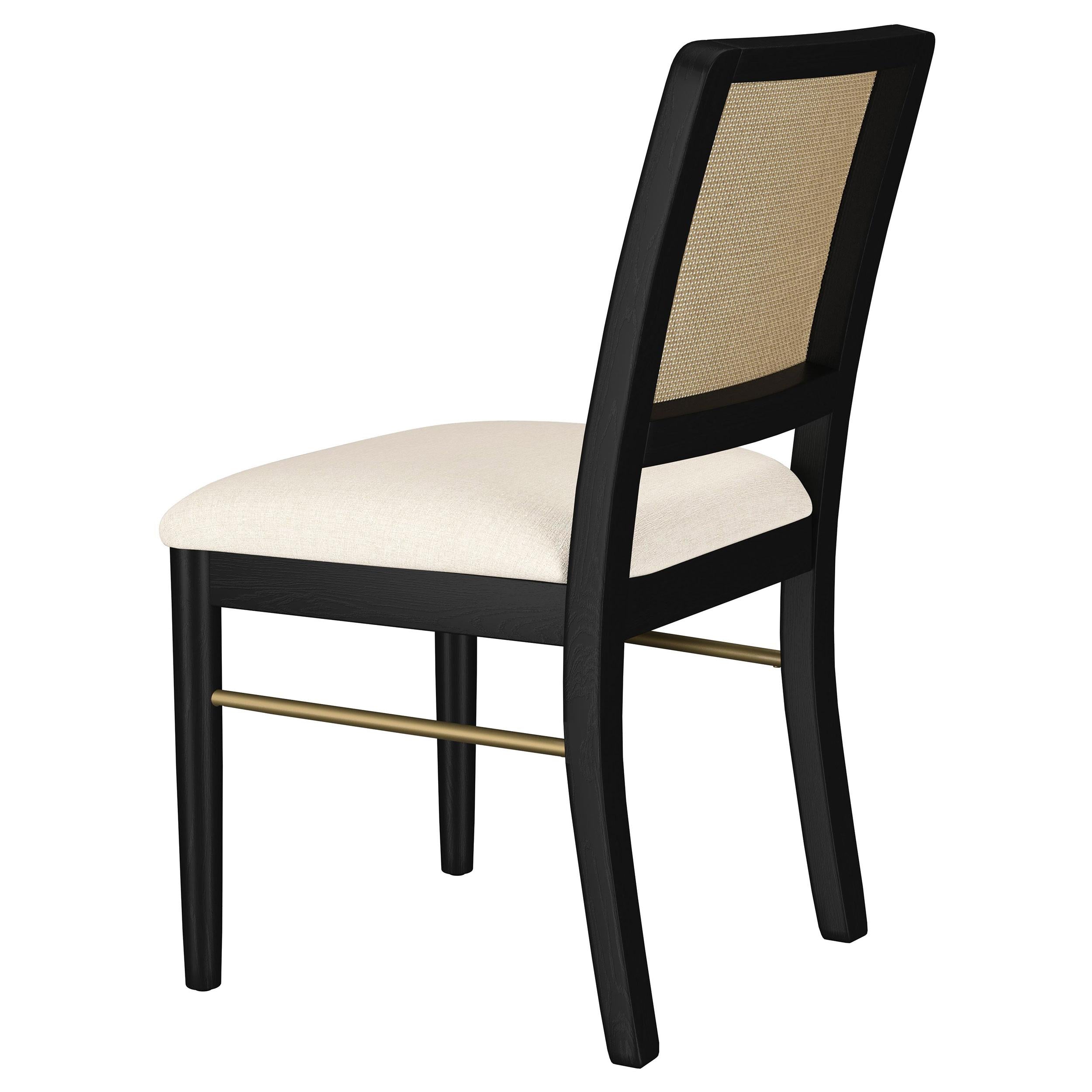 Arini Rattan Cane Dining Side Chair Black - 108932BLK
