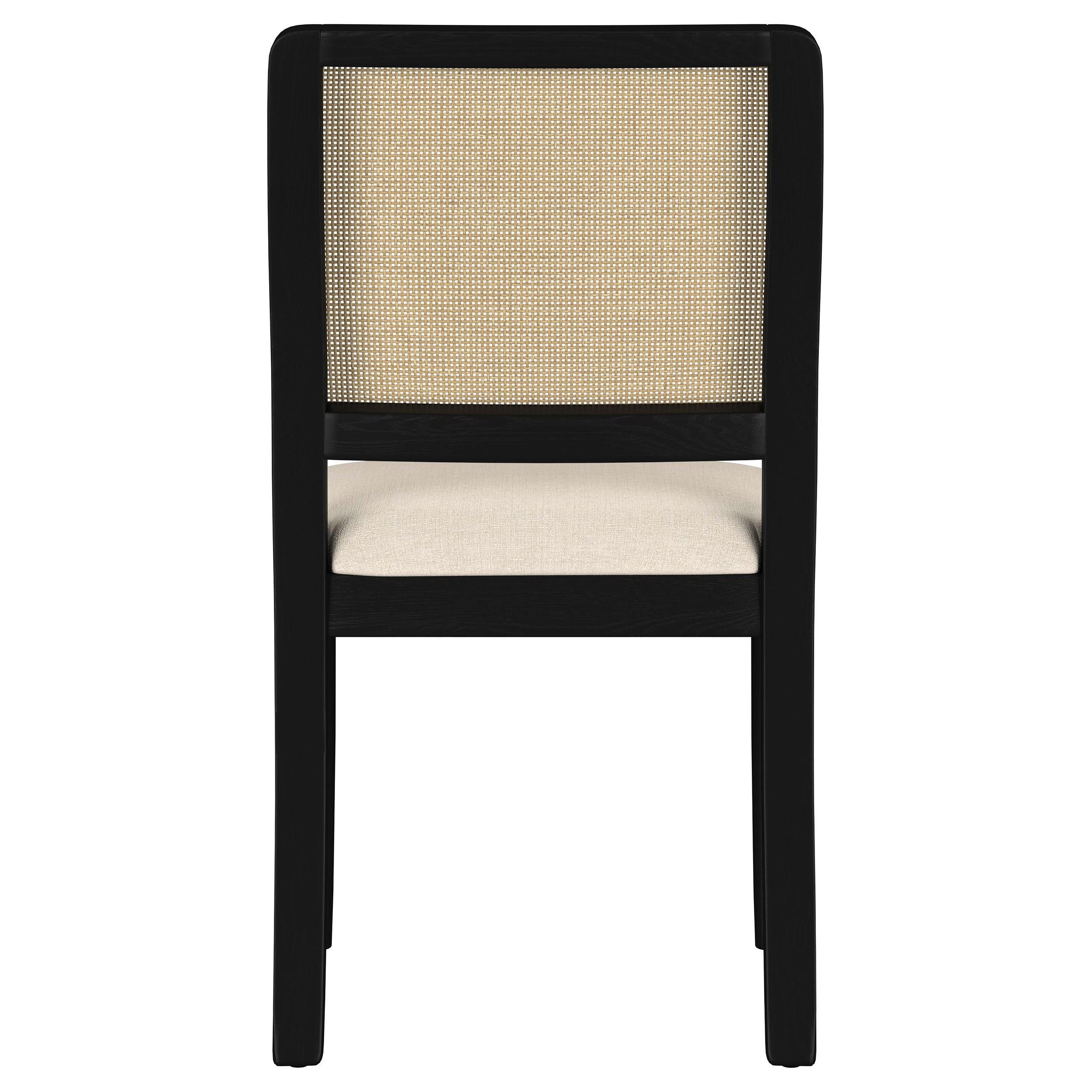 Arini Rattan Cane Dining Side Chair Black - 108932BLK