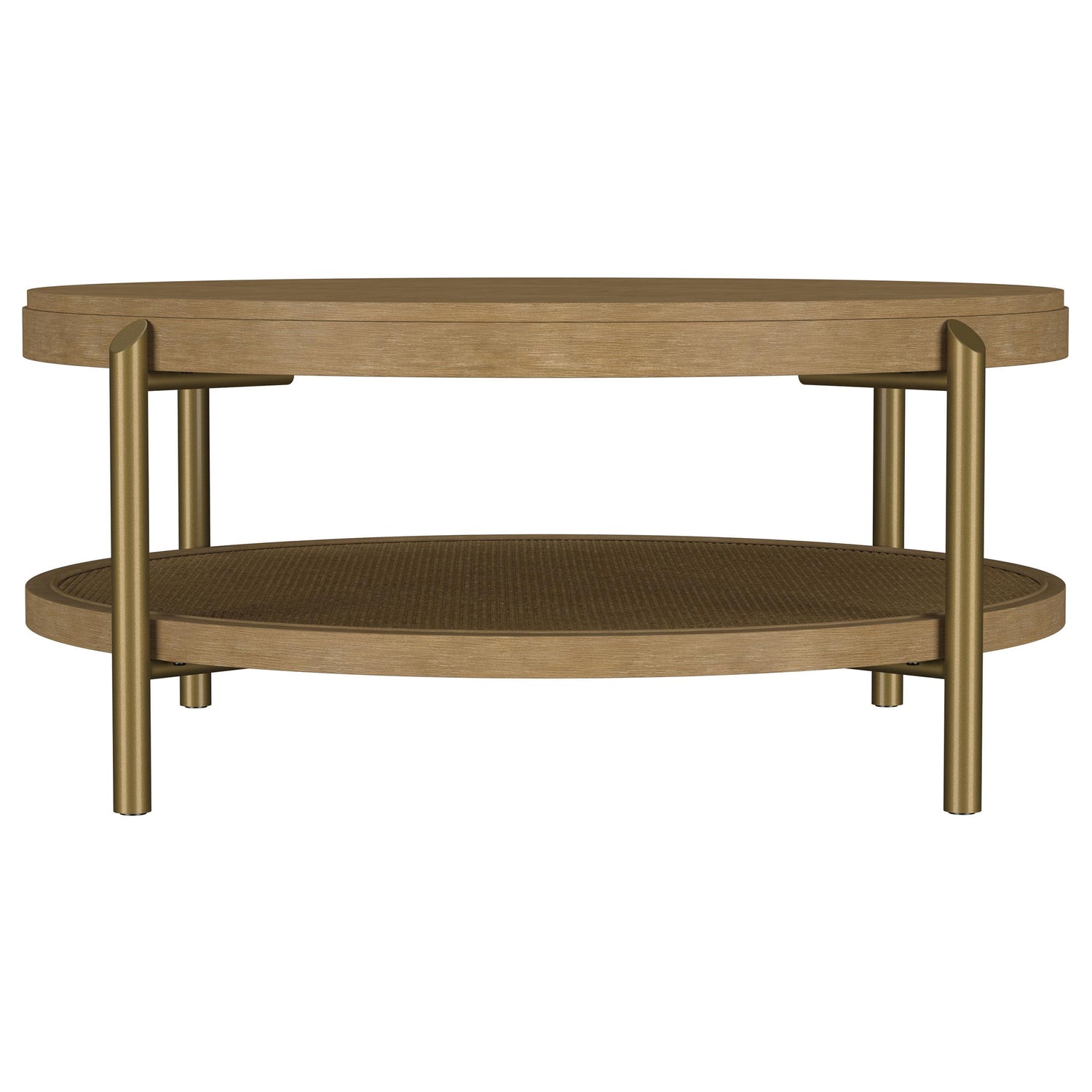 Arini Round Coffee Table With Storage Shelf Sand Wash - 706188