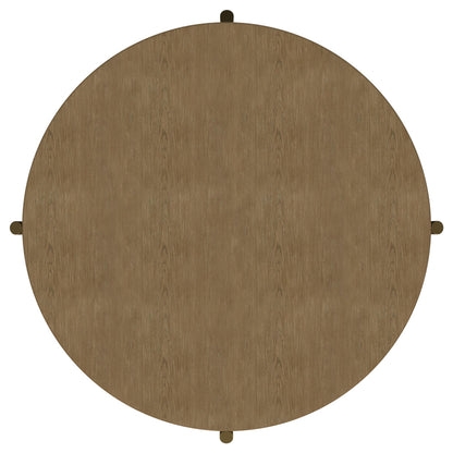 Arini Round Coffee Table With Storage Shelf Sand Wash - 706188