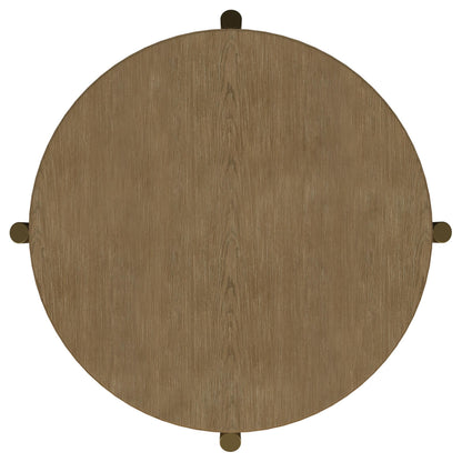 Arini Round End Side Table With Storage Shelf Sand Wash - 706187