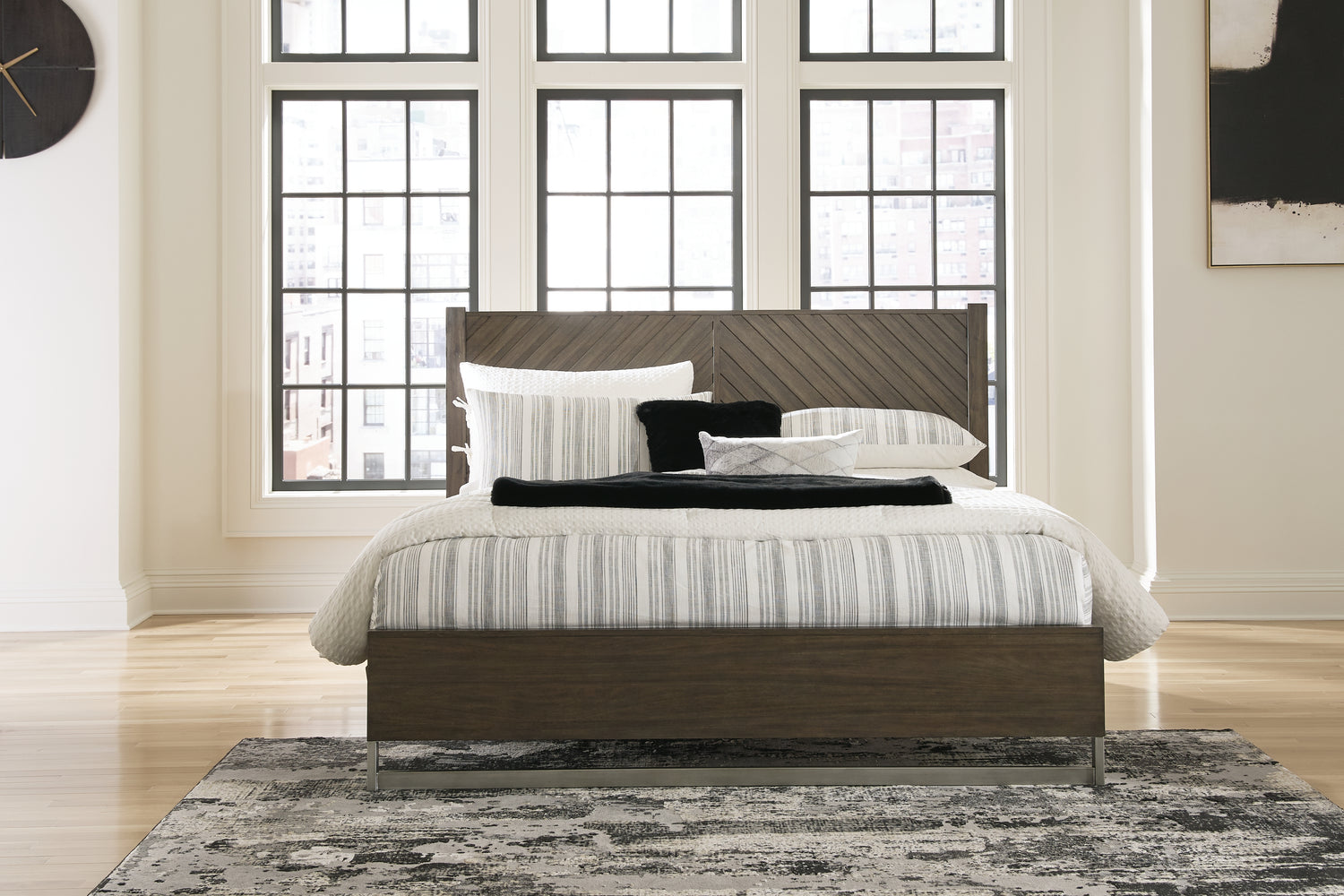 Arkenton Grayish Brown California King Panel Bed - B786B5
