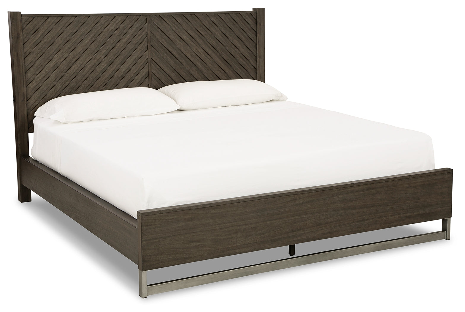 Arkenton Grayish Brown California King Panel Bed - B786B5