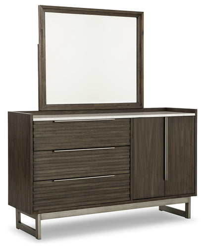 Arkenton Grayish Brown Dresser and Mirror - B786B1