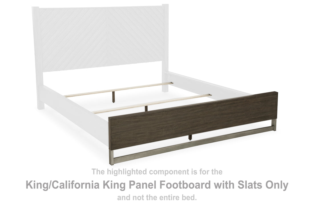 Arkenton Grayish Brown King/California King Panel Footboard with Slats - B786-56
