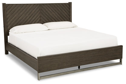 Arkenton Grayish Brown King Panel Bed - B786B4
