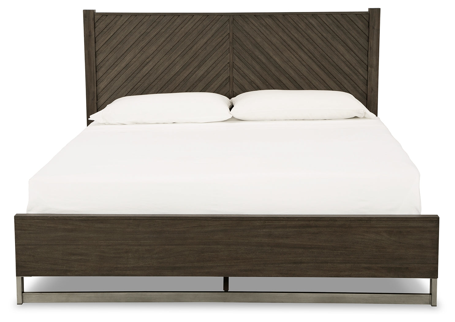 Arkenton Grayish Brown King Panel Bed - B786B4