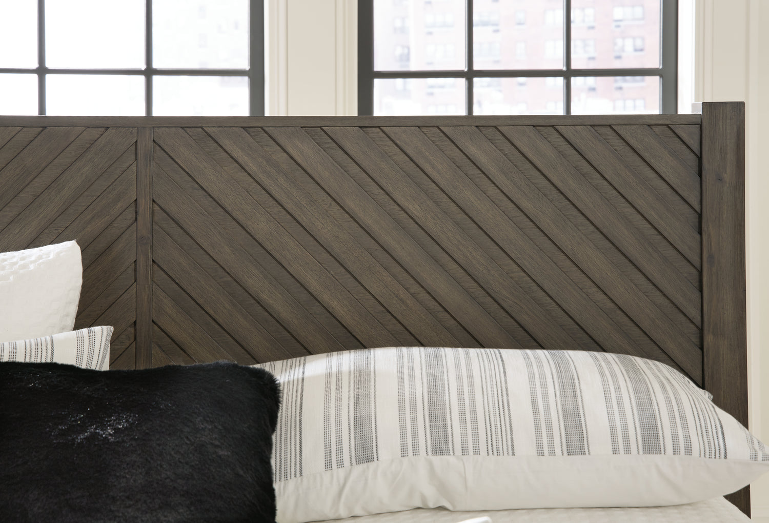 Arkenton Grayish Brown King Panel Bed - B786B4
