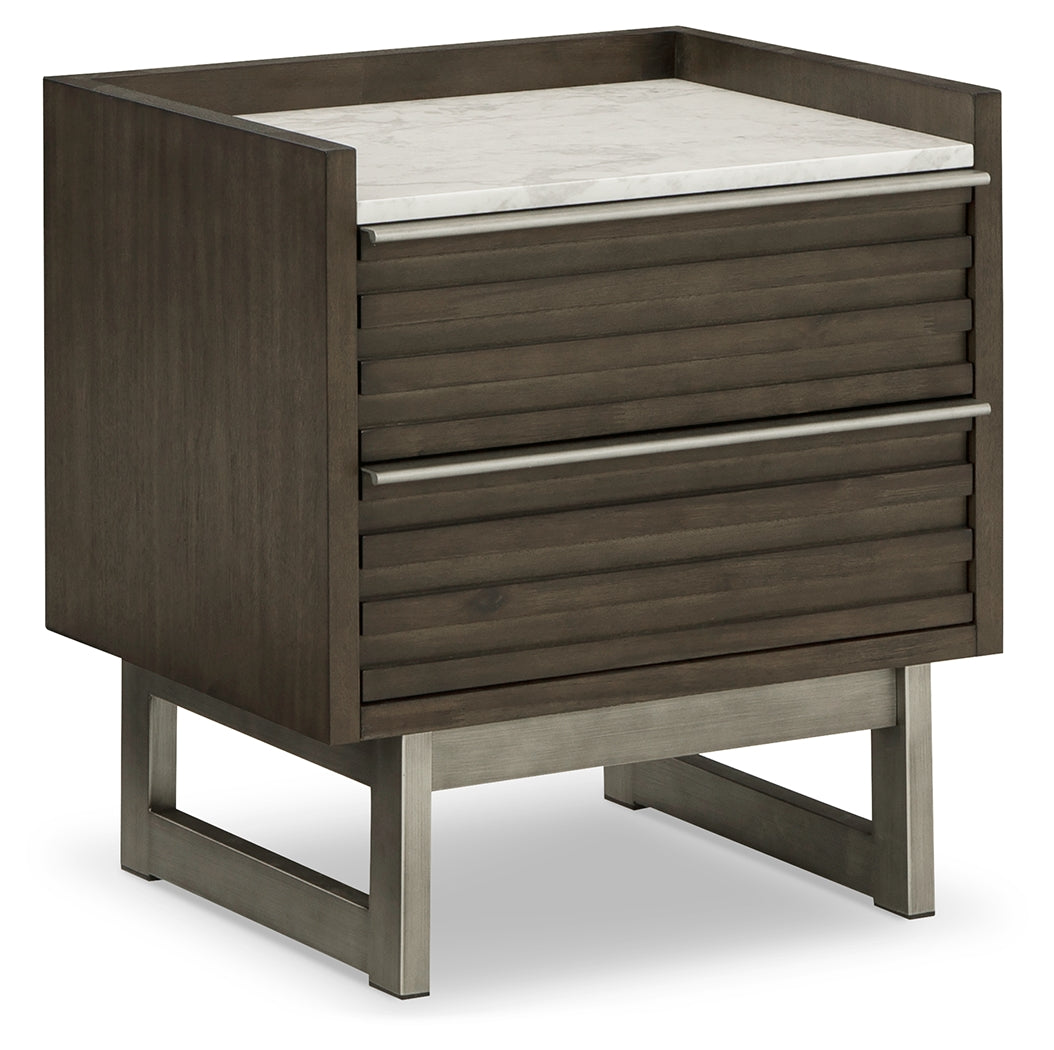 Arkenton Grayish Brown/White Nightstand - B786-92