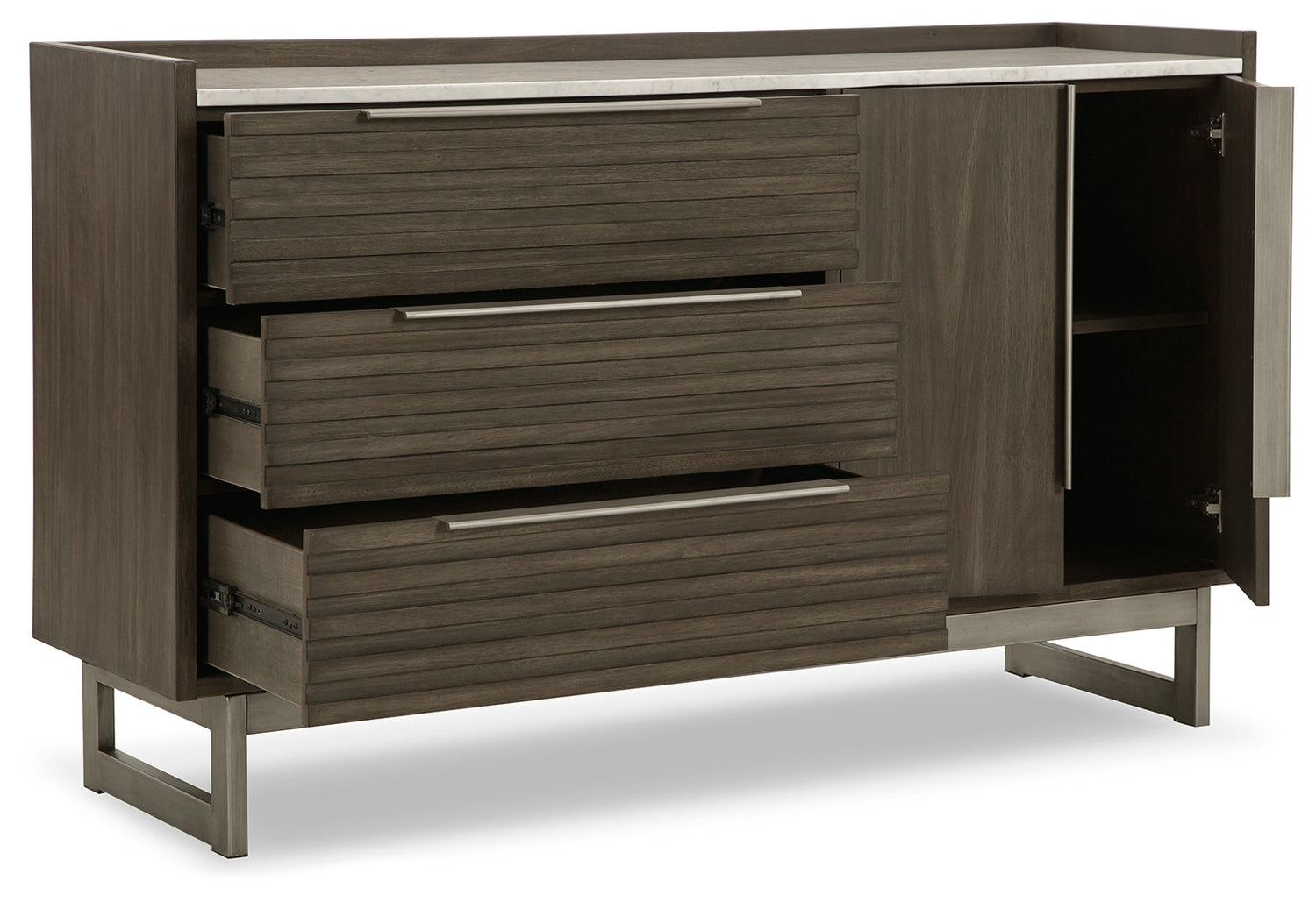 Arkenton King Panel Bed with Dresser in Grayish Brown from Ashley - Luna Furniture