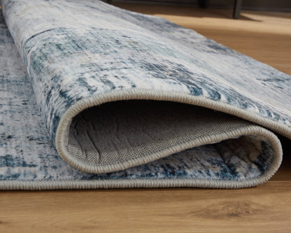 Arlenmont Blue/White/Brown Large Rug - R407481