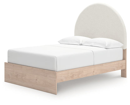Arloster Tan/White Full Upholstered Panel Bed - PCB1566B3