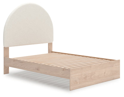 Arloster Tan/White Full Upholstered Panel Bed - PCB1566B3