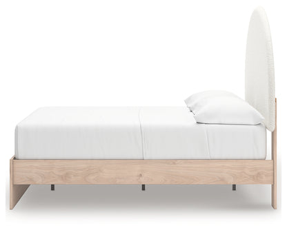 Arloster Tan/White Full Upholstered Panel Bed - PCB1566B3