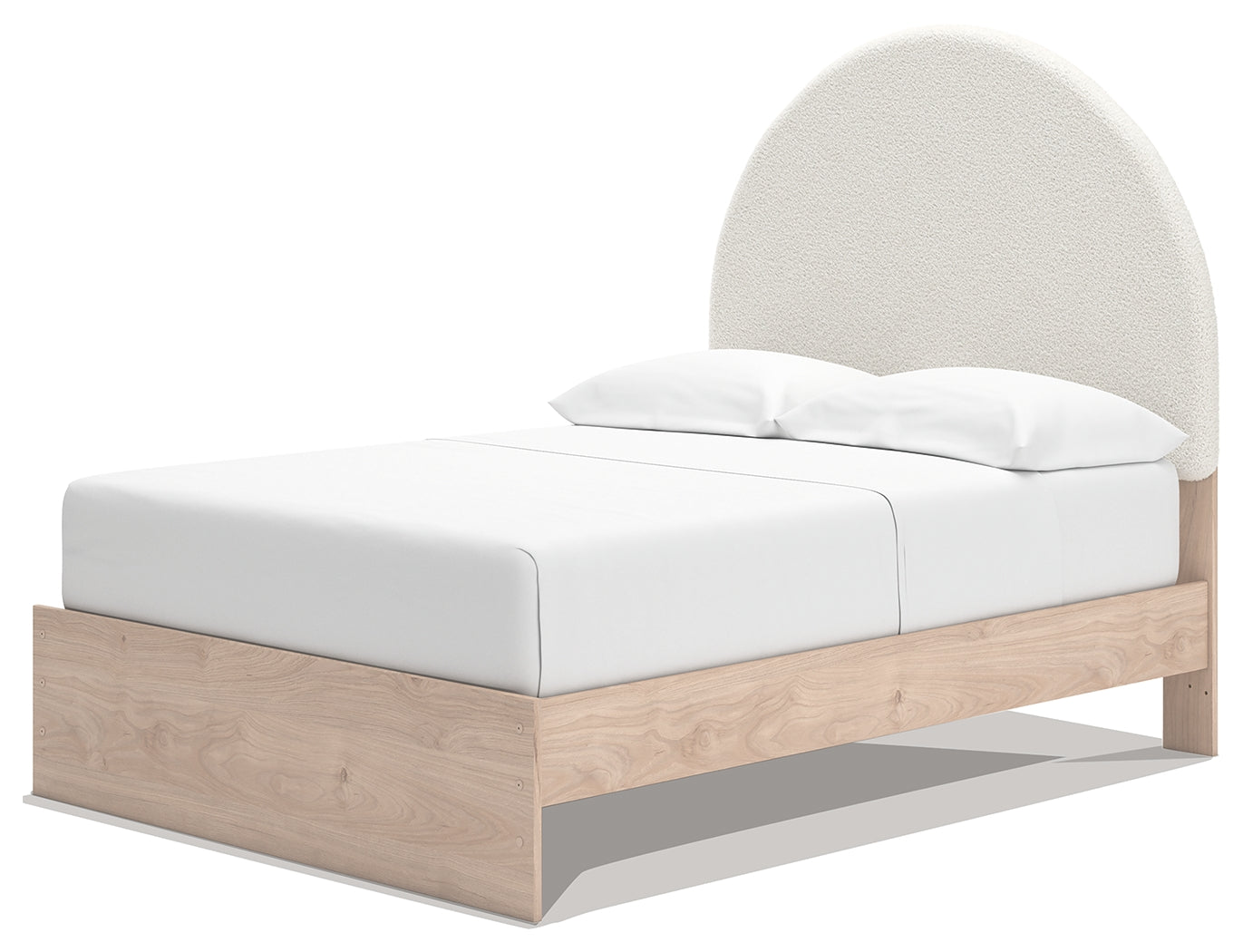 Arloster Tan/White Full Upholstered Panel Bed with Storage - PCB1566B5
