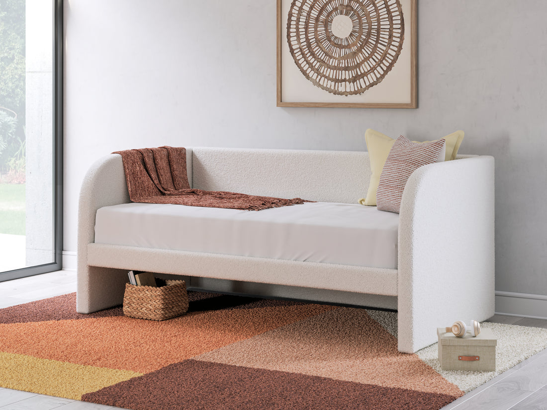 Arloster Tan/White Twin Upholstered Day Bed - PCB1566B8