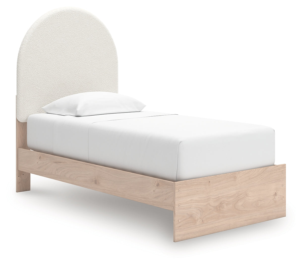 Arloster Tan/White Twin Upholstered Panel Bed - PCB1566B2