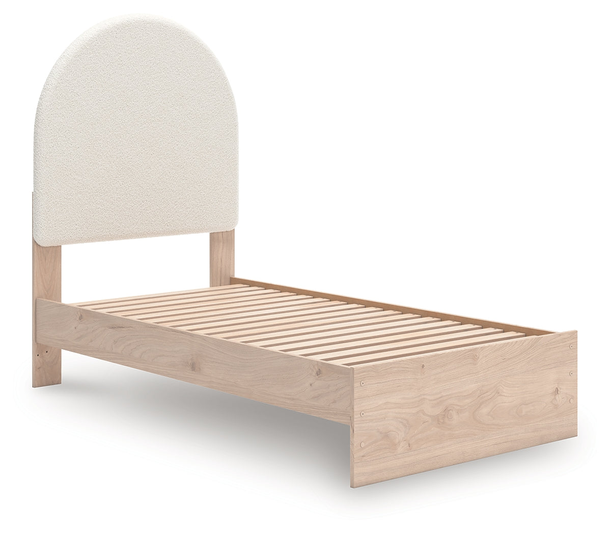 Arloster Tan/White Twin Upholstered Panel Bed - PCB1566B2