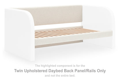 Arloster White Twin Upholstered Daybed Panel/Rails/Slats - PCB1566-180