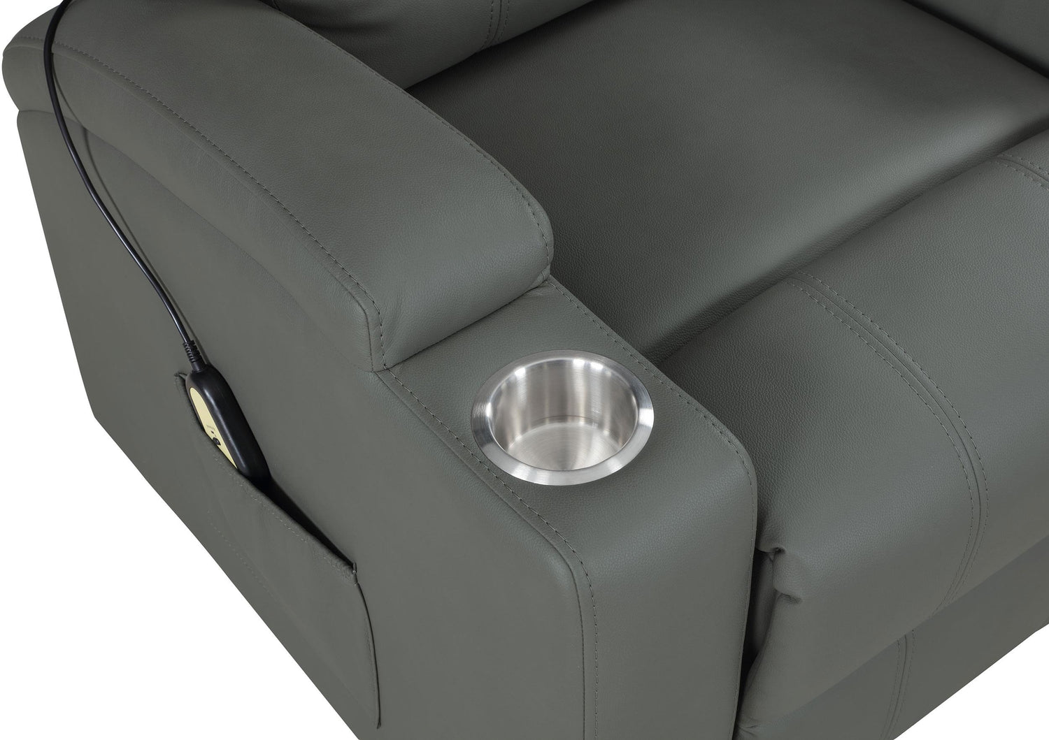 Armstrong Upholstered Power Lift Massage Recliner Grey - 609478P