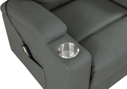 Armstrong Upholstered Power Lift Massage Recliner Grey - 609478P