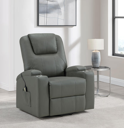 Armstrong Upholstered Power Lift Massage Recliner Grey - 609478P