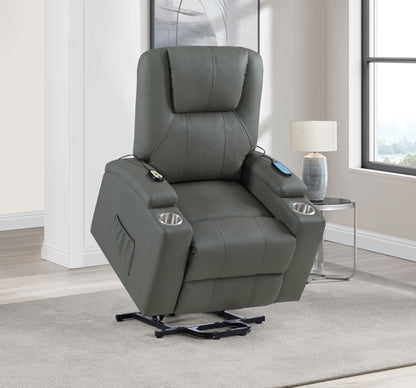 Armstrong Upholstered Power Lift Massage Recliner Grey - 609478P