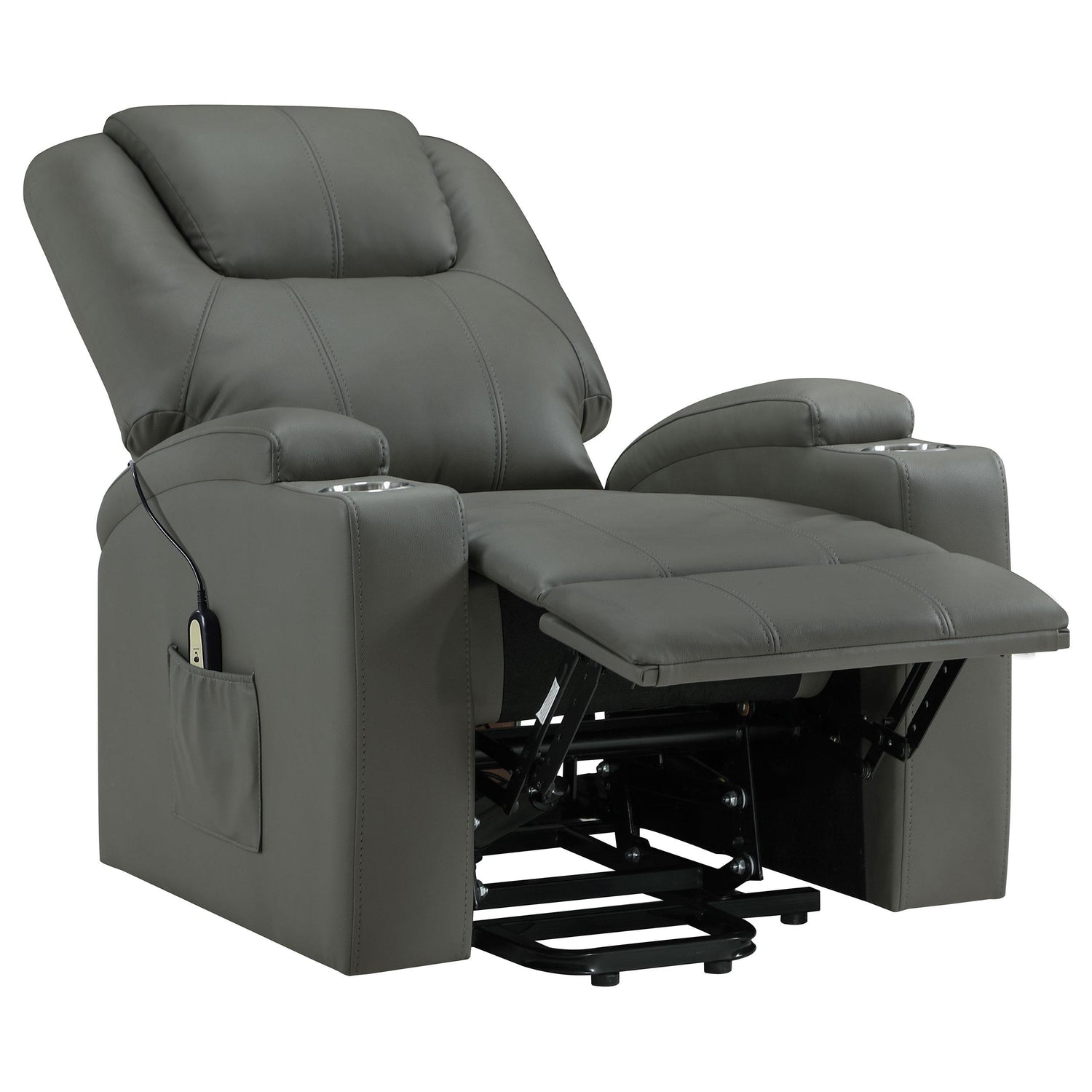 Armstrong Upholstered Power Lift Massage Recliner Grey - 609478P