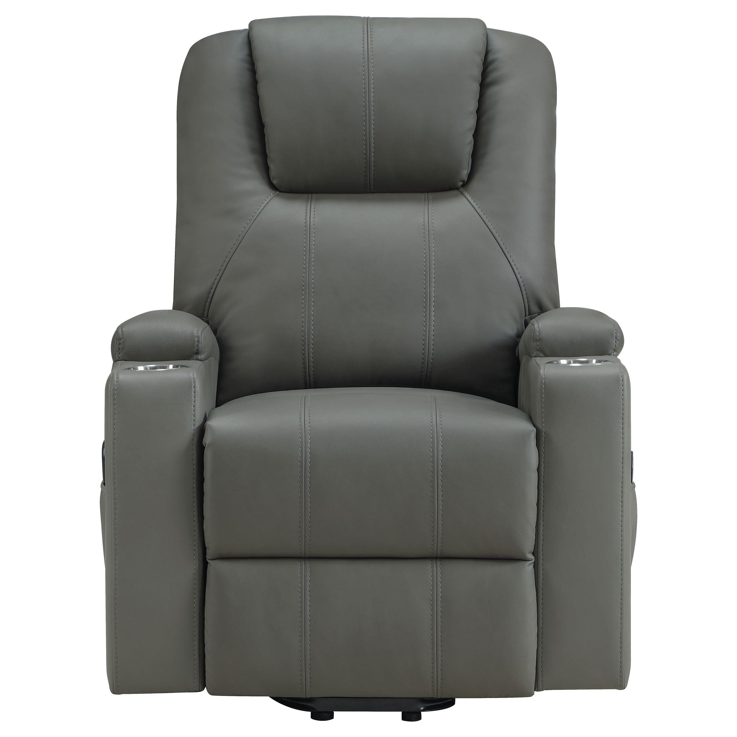 Armstrong Upholstered Power Lift Massage Recliner Grey - 609478P