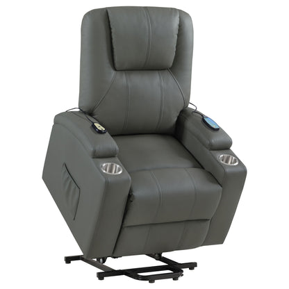 Armstrong Upholstered Power Lift Massage Recliner Grey - 609478P