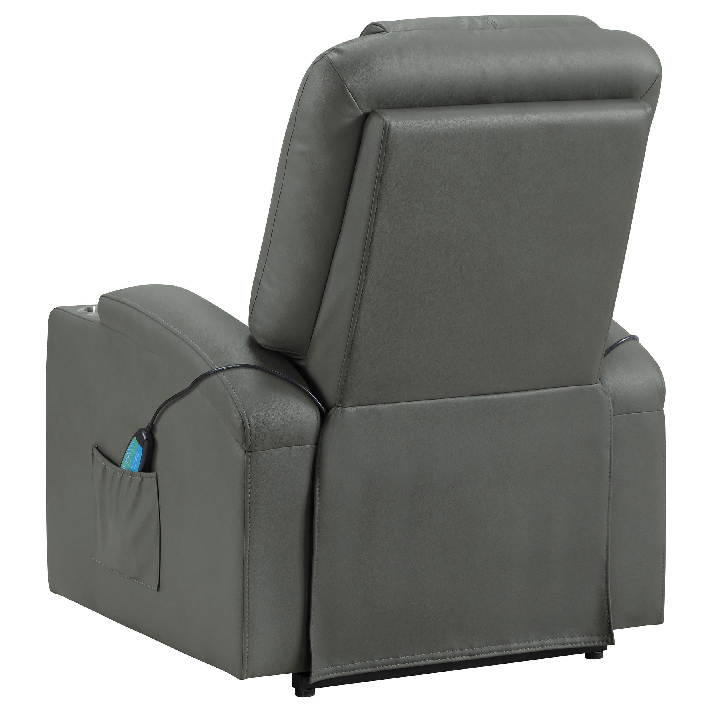 Armstrong Upholstered Power Lift Massage Recliner Grey - 609478P
