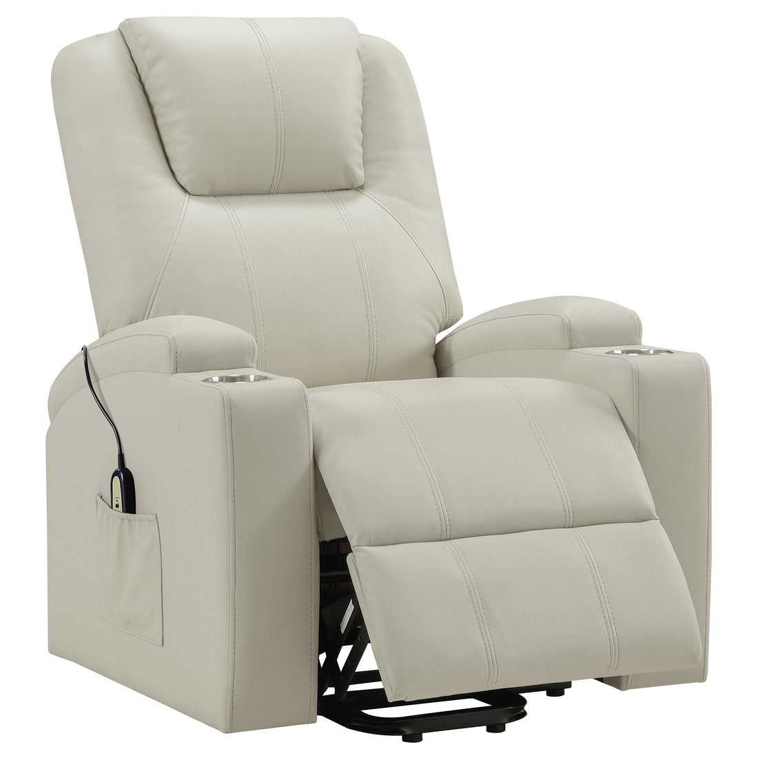 Armstrong Upholstered Power Lift Massage Recliner Ivory - 609477P
