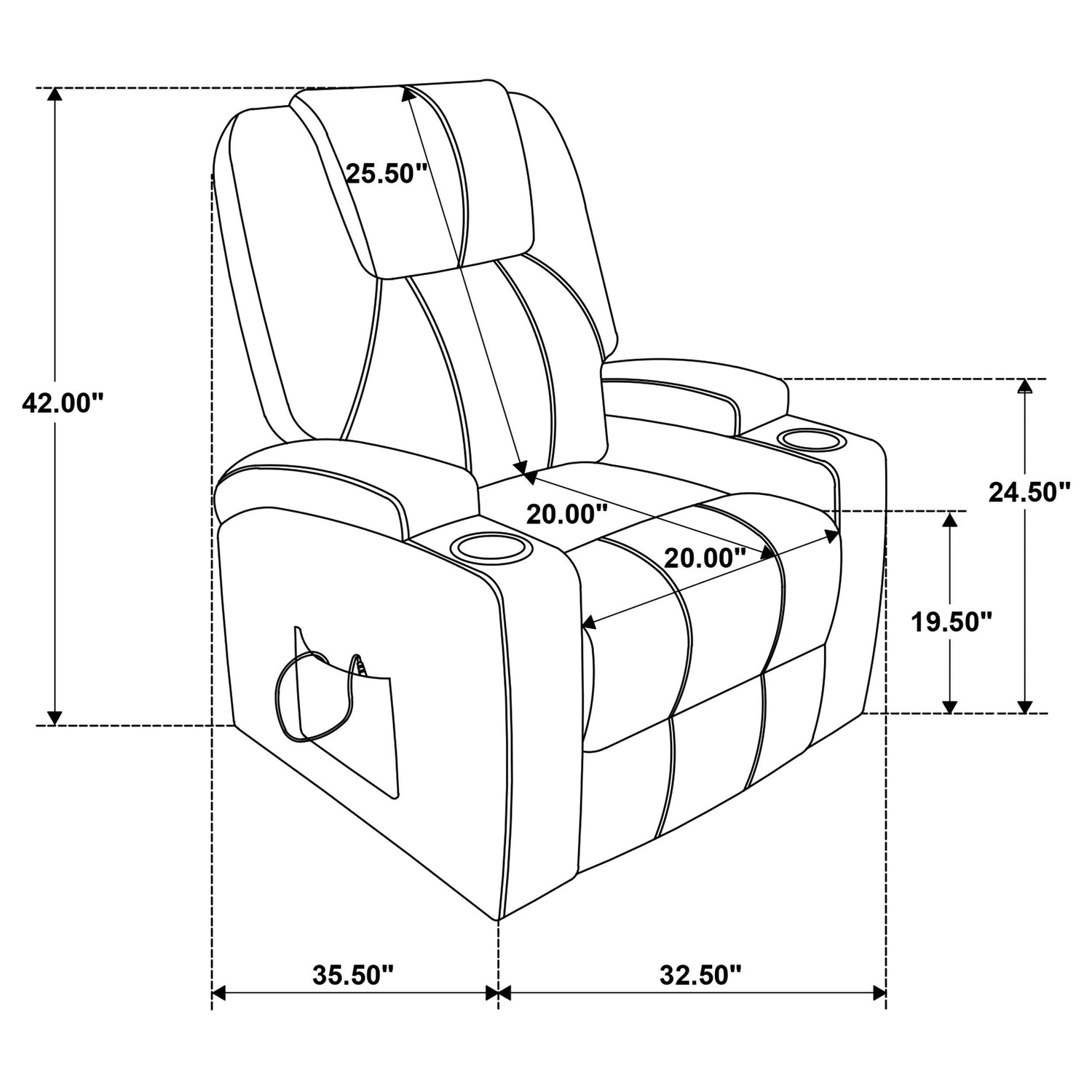Armstrong Upholstered Power Lift Massage Recliner Ivory - 609477P