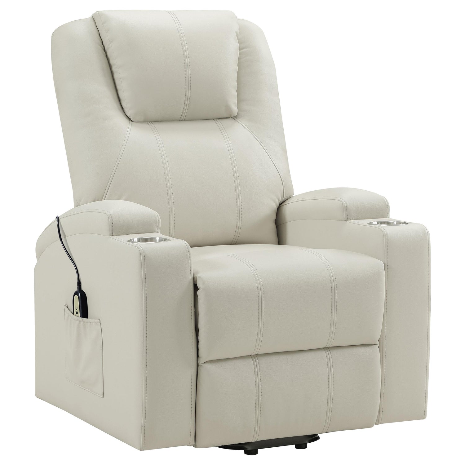 Armstrong Upholstered Power Lift Massage Recliner Ivory - 609477P