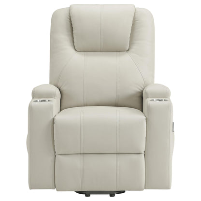 Armstrong Upholstered Power Lift Massage Recliner Ivory - 609477P