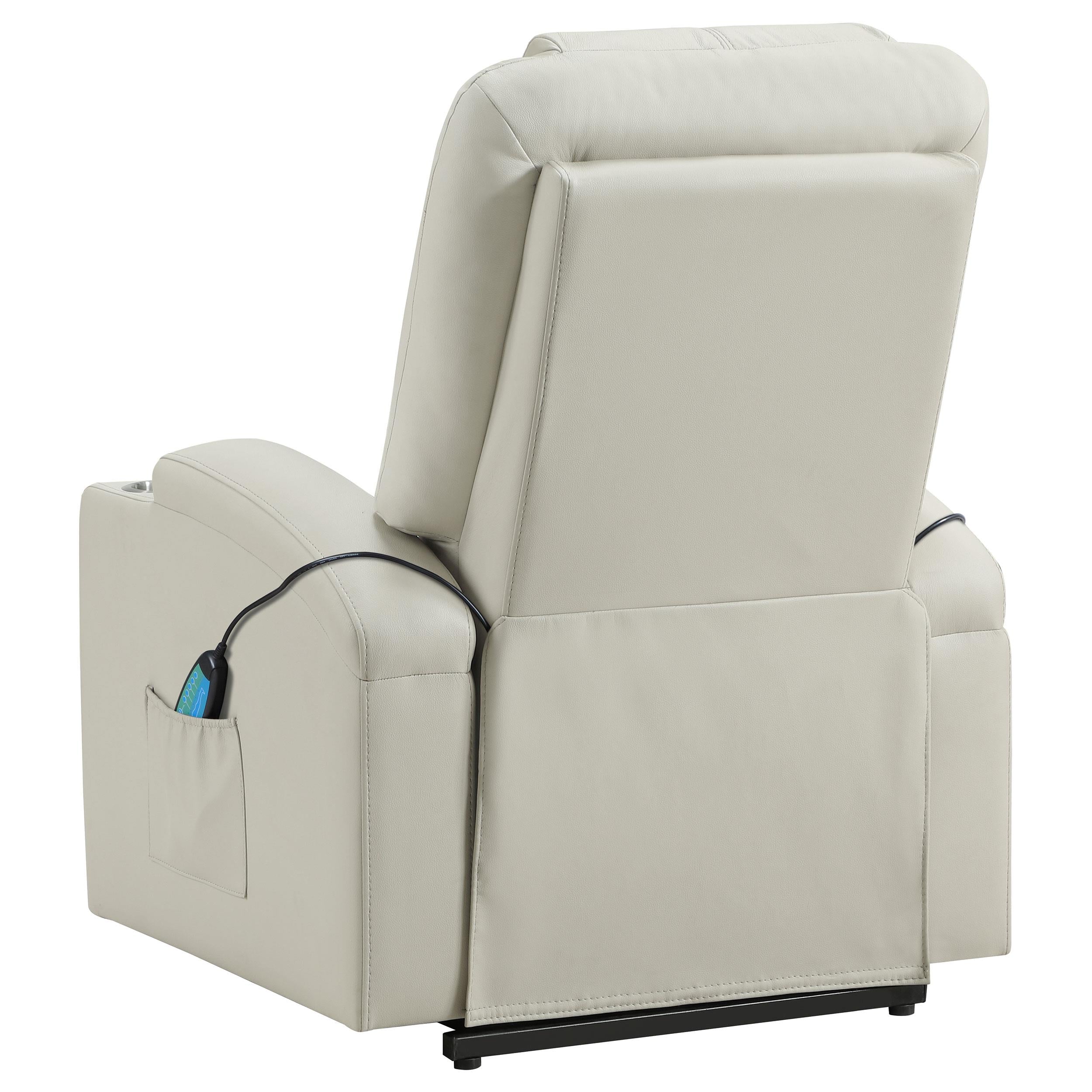 Armstrong Upholstered Power Lift Massage Recliner Ivory - 609477P
