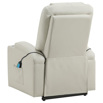 Armstrong Upholstered Power Lift Massage Recliner Ivory - 609477P