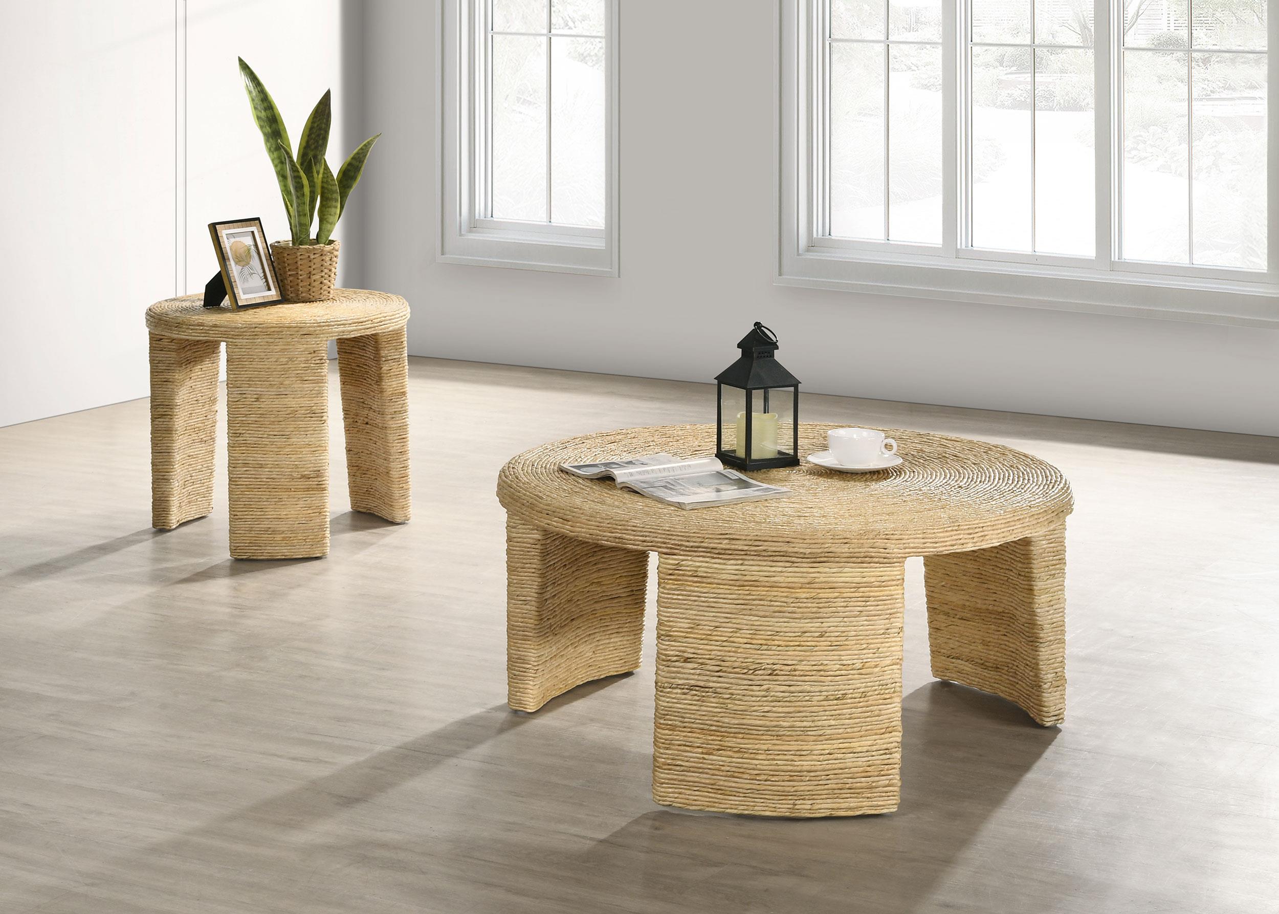 Artina 2-piece Rattan Coffee and End Table Set Natural - 708508-S2